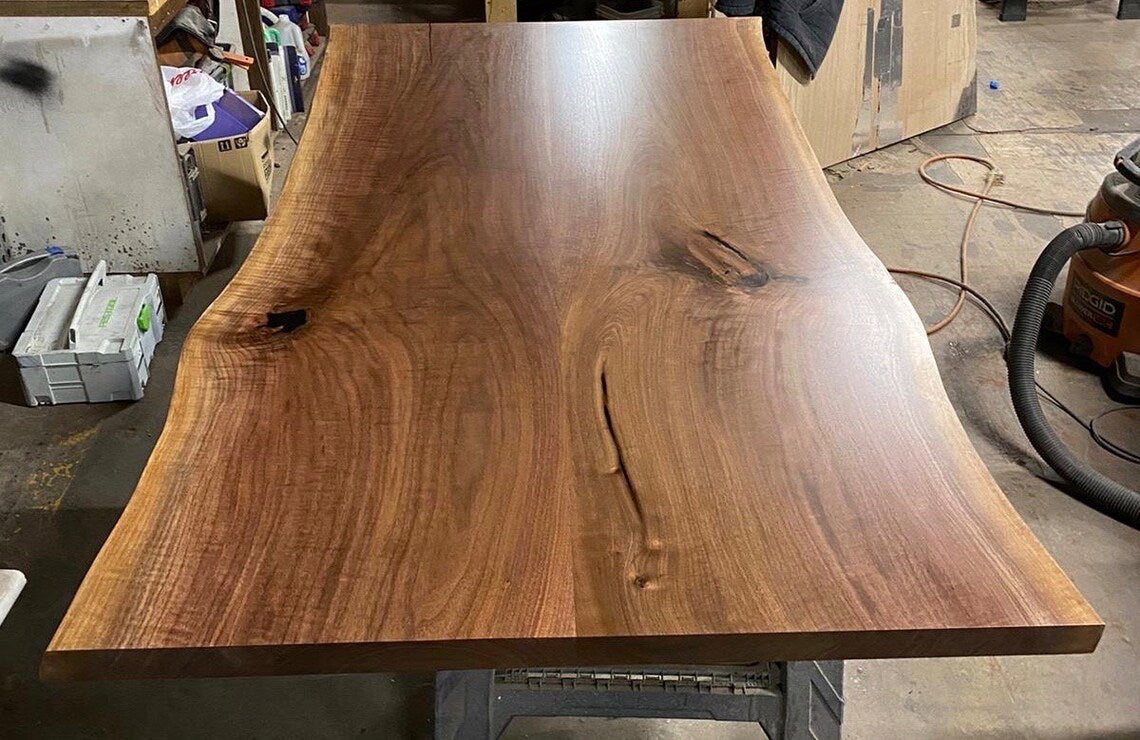 Black Walnut Live Edge Book Matched Dining Table 2