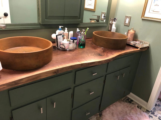 Live Edge Black Walnut Bathroom Vanity Countertop