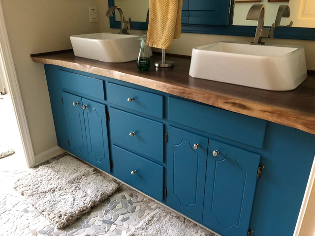 Live Edge Black Walnut Bathroom Vanity Countertop