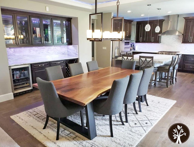 Book Matched Black Walnut Live Edge Dining Table