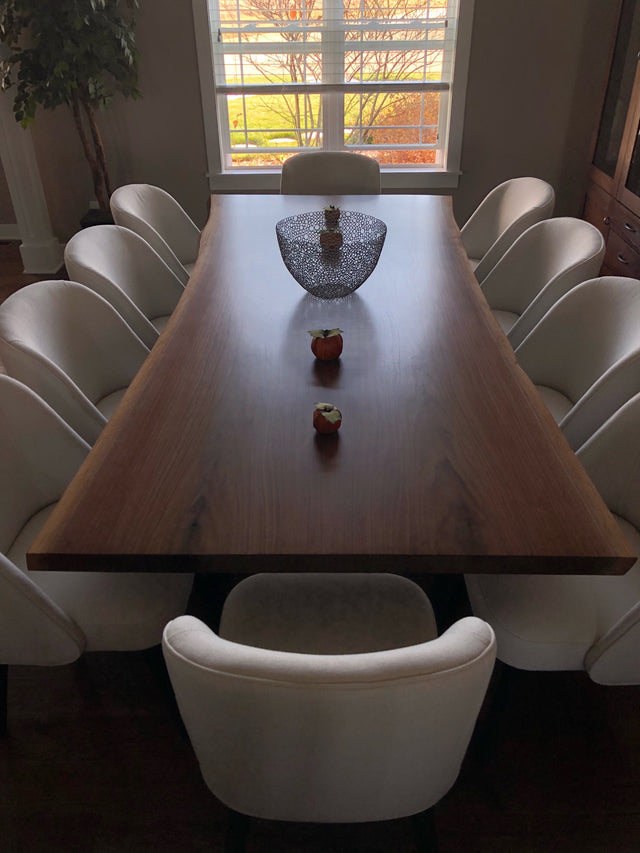 Black Walnut Book Matched Live Edge Dining Table