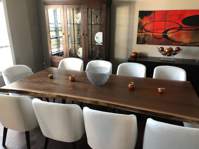 Black Walnut Book Matched Live Edge Dining Table