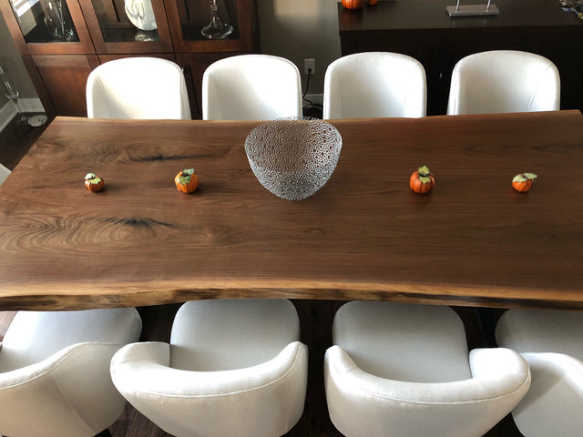 Black Walnut Book Matched Live Edge Dining Table