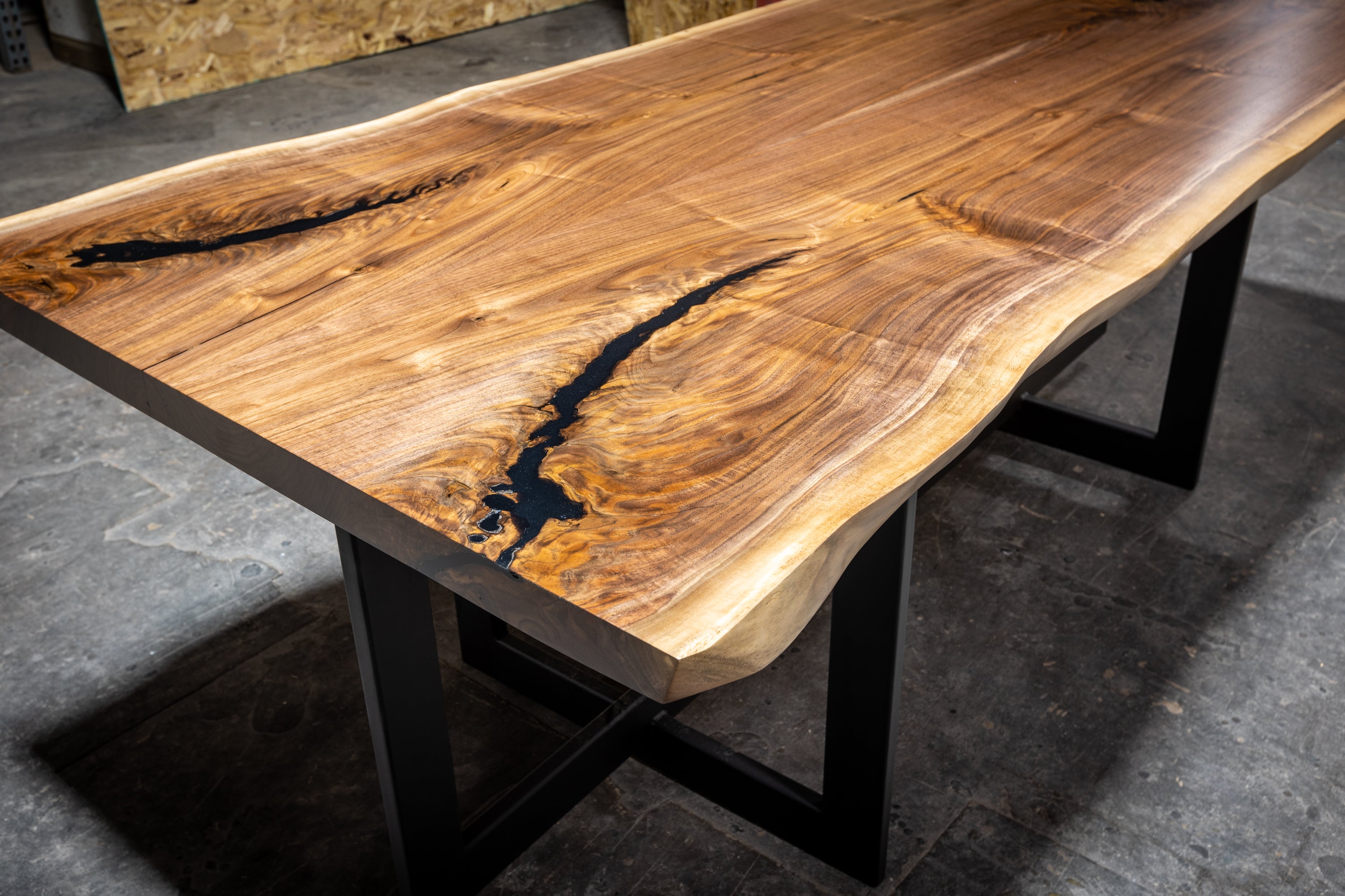 Black Walnut Book Matched Live Edge Dining Table 5