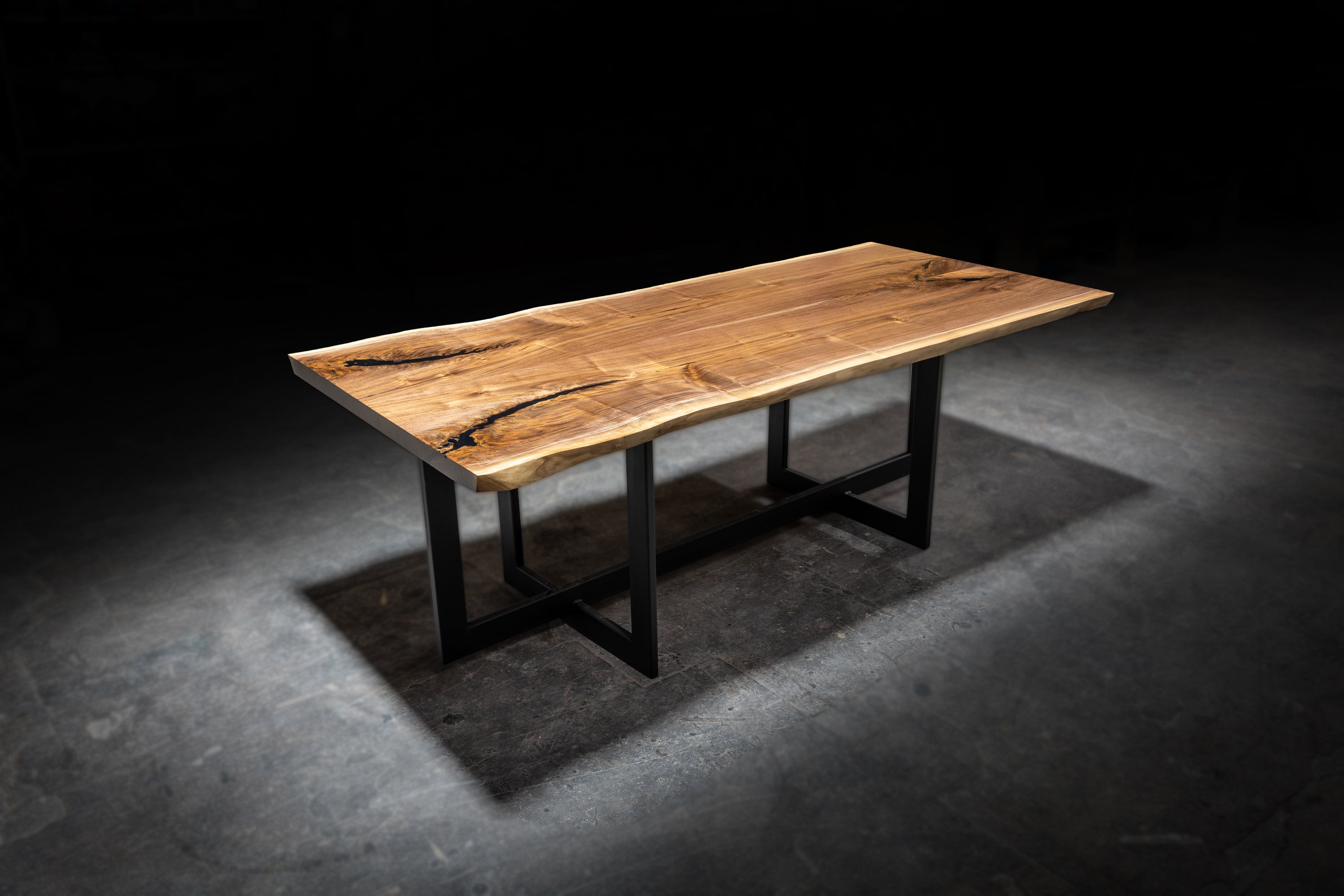 Black Walnut Book Matched Live Edge Dining Table 9