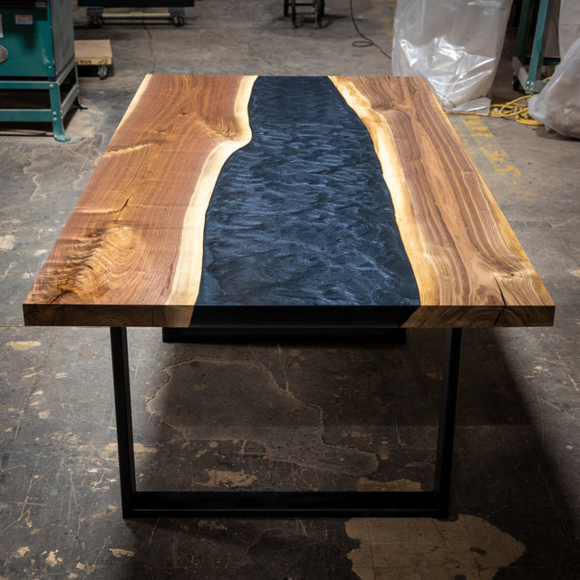 Black Walnut River Epoxy Live Edge Table 1