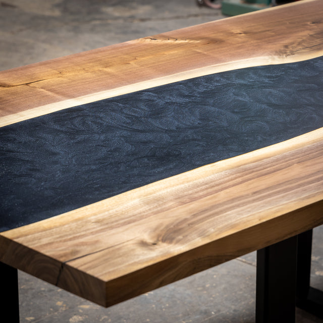 Black Walnut River Epoxy Live Edge Table 4