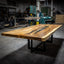 Single Slab Golden Acacia Exotic Live Edge Dining Table