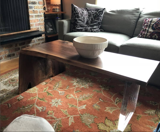 Walnut Coffee Table with Live Edge Design