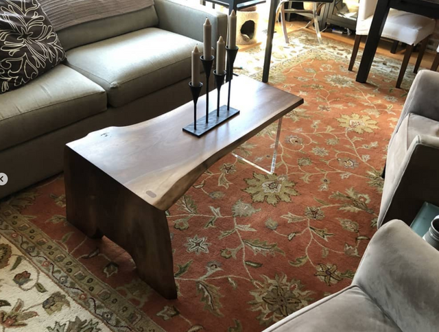 Walnut Coffee Table with Live Edge Design