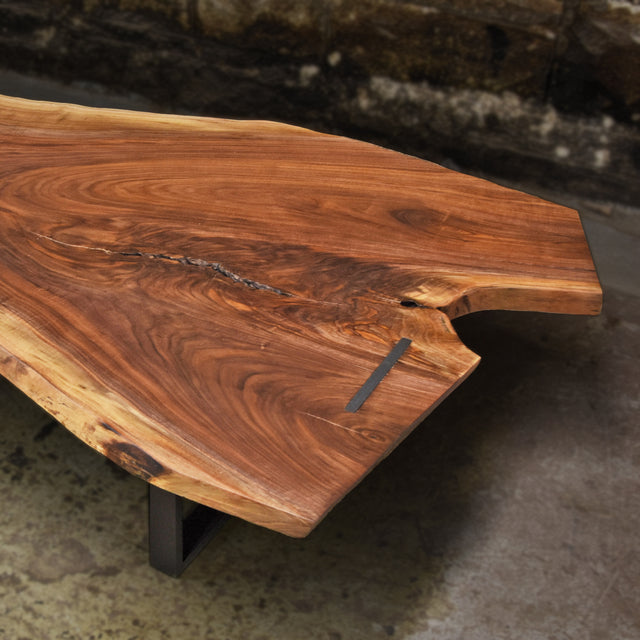 Live Edge Black Coffee Table Walnut