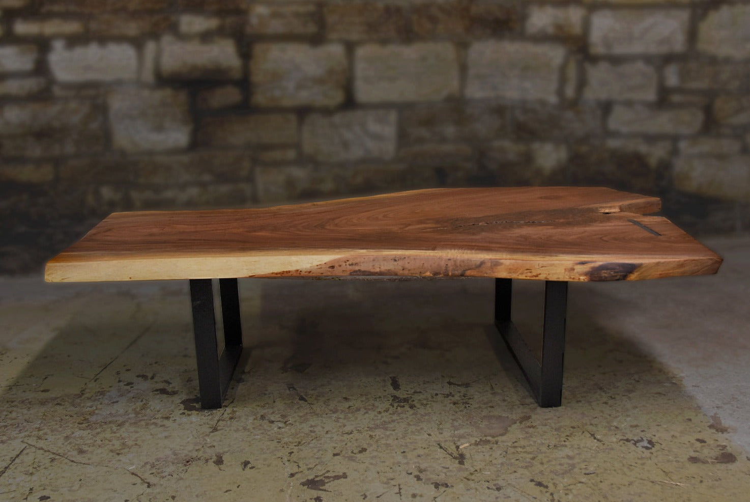 Live Edge Black Coffee Table Walnut