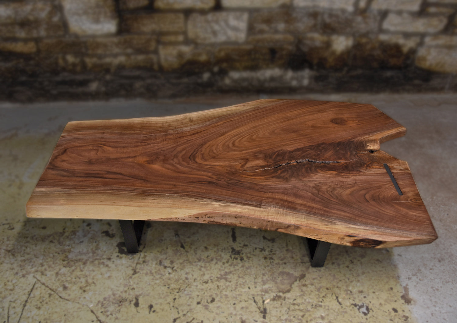 Live Edge Black Coffee Table Walnut