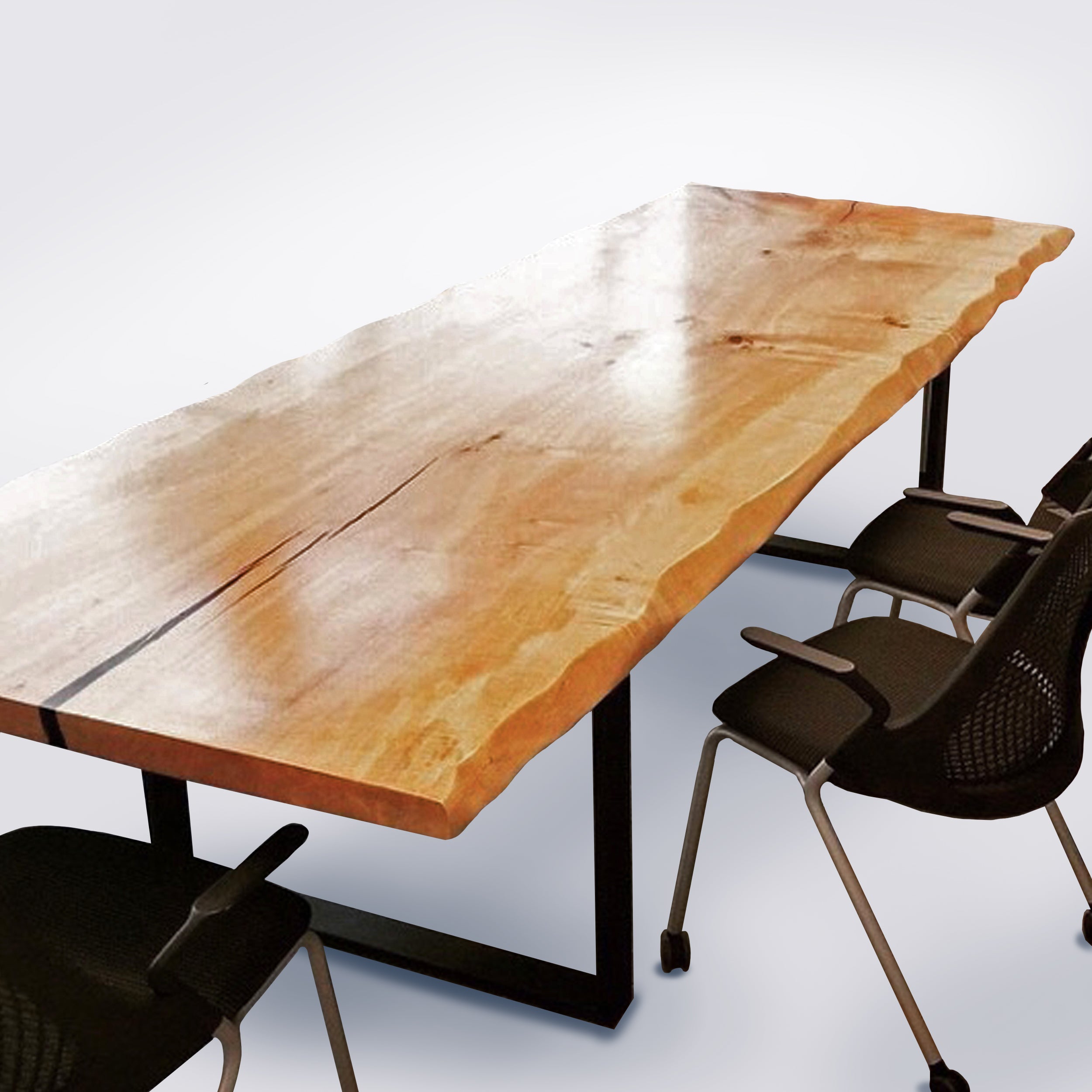 Solid Maple Live Edge Conference Table