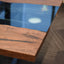 Live Edge Black Walnut Contemporary River Glass Coffee Table