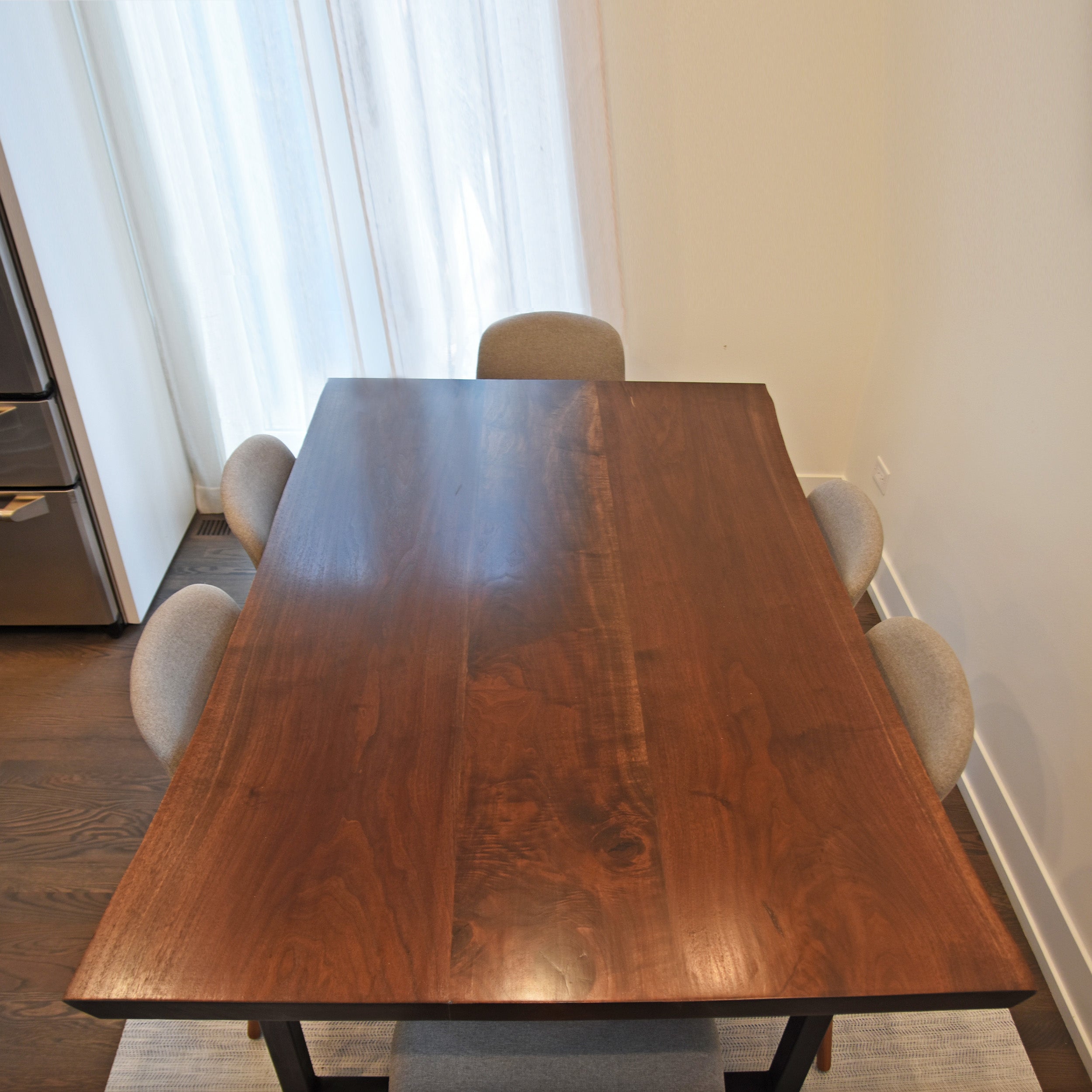 Book Matched Black Walnut Live Edge Dining Table