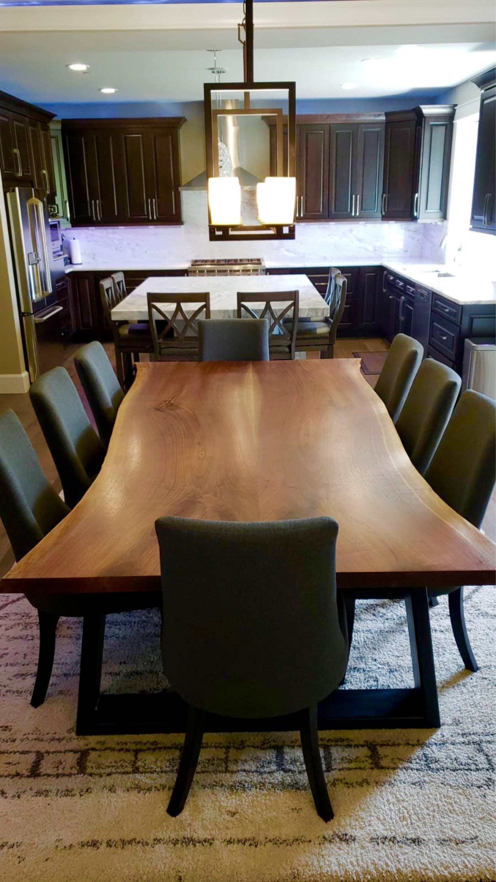 Live Edge Dining Table Book-Matched Black Walnut