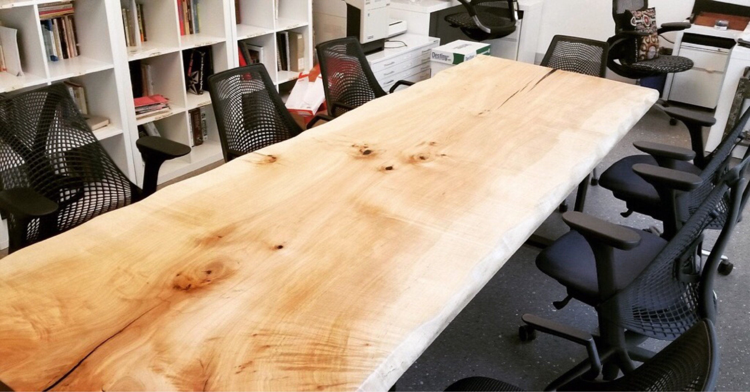 Solid Maple Live Edge Conference Table