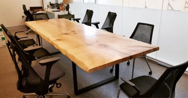 Solid Maple Live Edge Conference Table