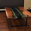 Handmade Black Walnut Live Edge River Dining Table