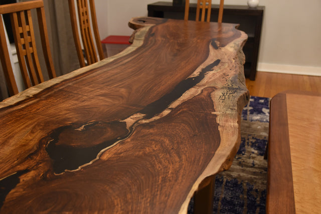 Live Edge Dining Table Solid Rosewood Dalbergia Sissoo