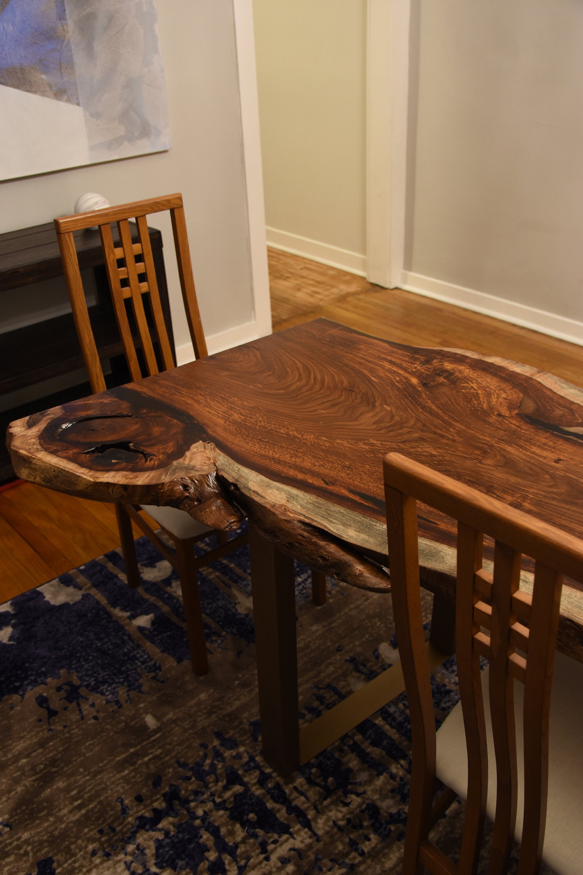 Indian rosewood dining table and online chairs