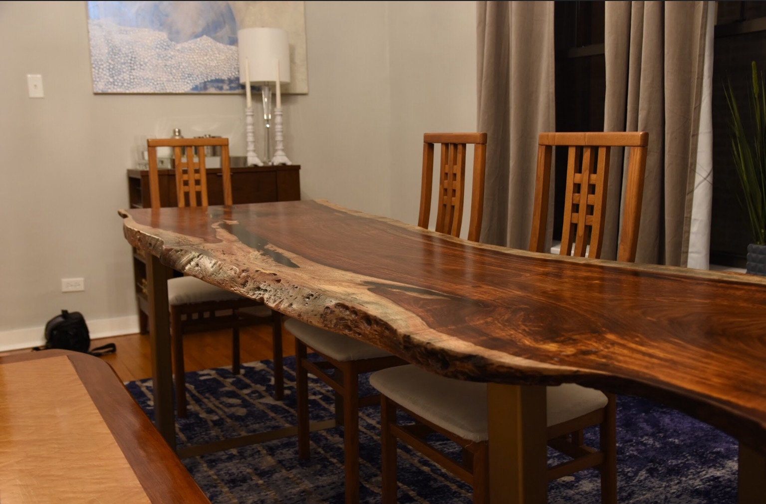 Live Edge Dining Table Solid Rosewood Dalbergia Sissoo