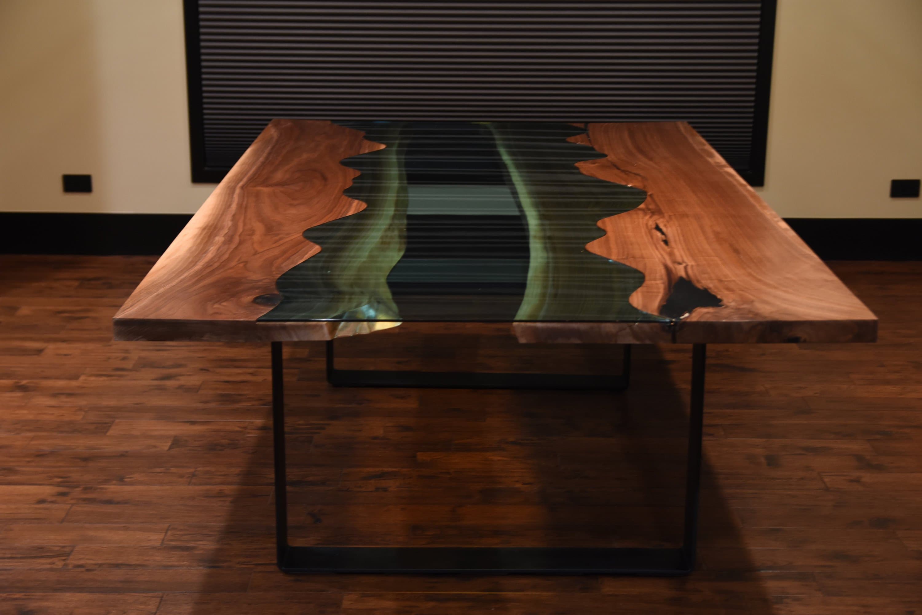 Product image 4: Handmade Black Walnut Live Edge River Dining Table