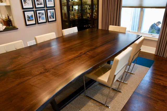 Black Walnut Book Matched Slab Live Edge Dining Table 5