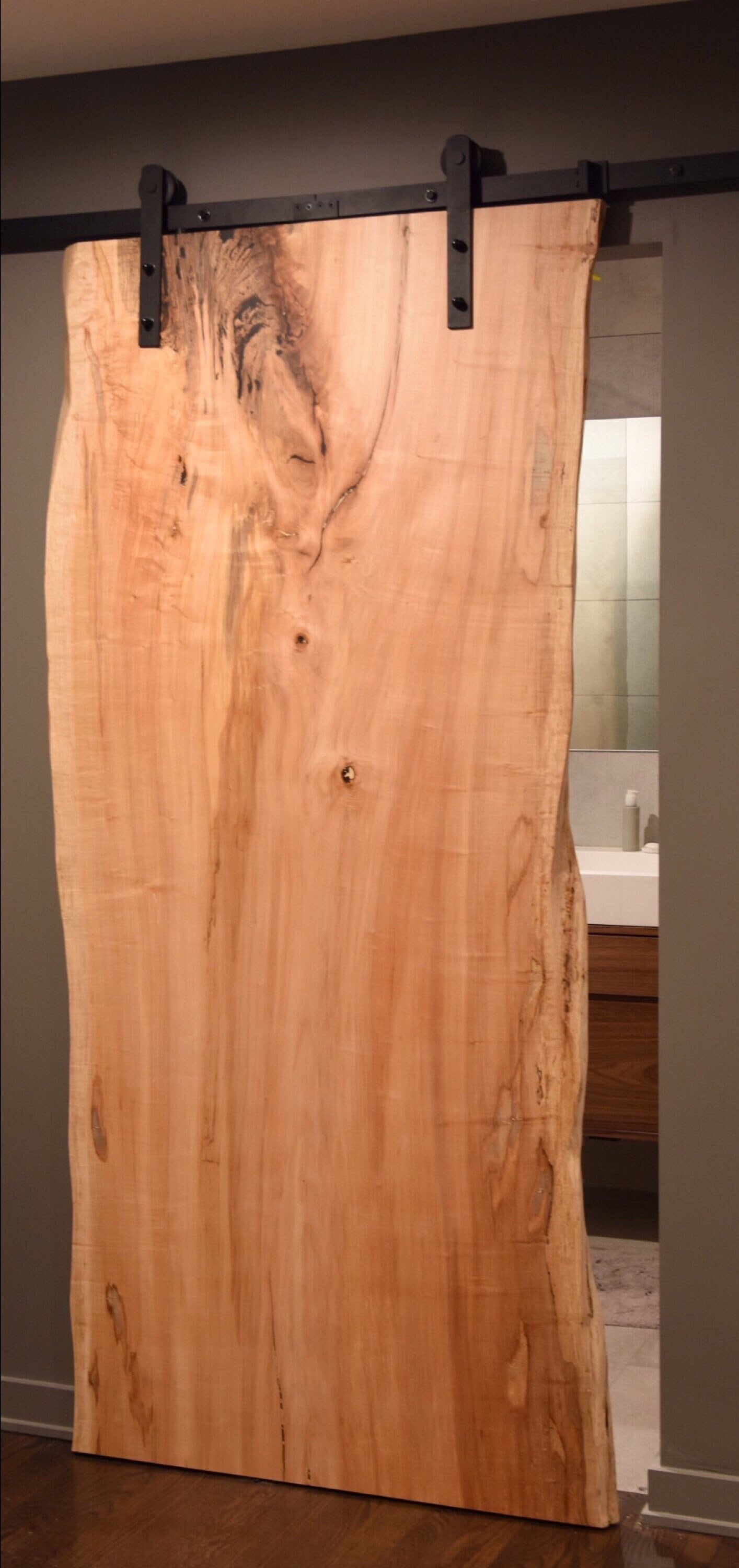 Live Edge Solid Maple Sliding Door