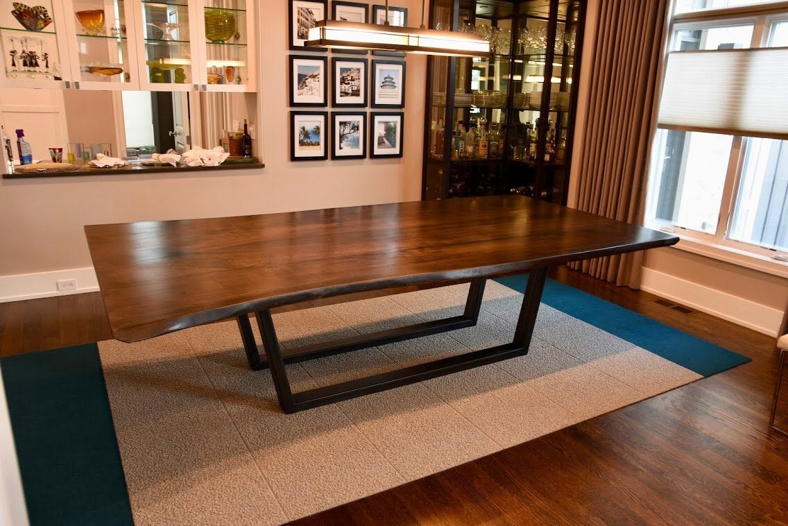 Black Walnut Book Matched Slab Live Edge Dining Table 2