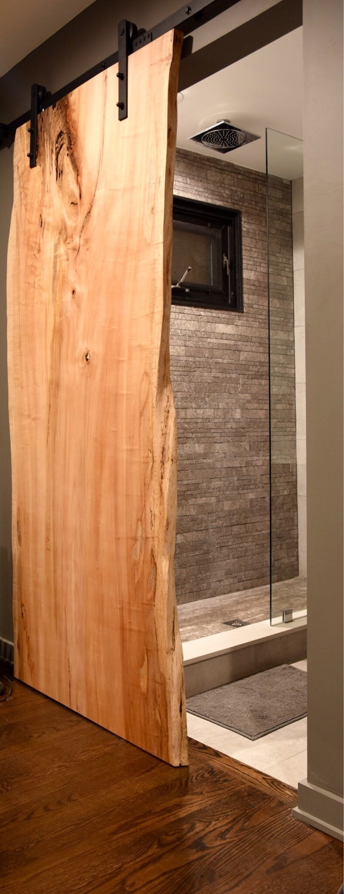 Live Edge Solid Maple Sliding Door