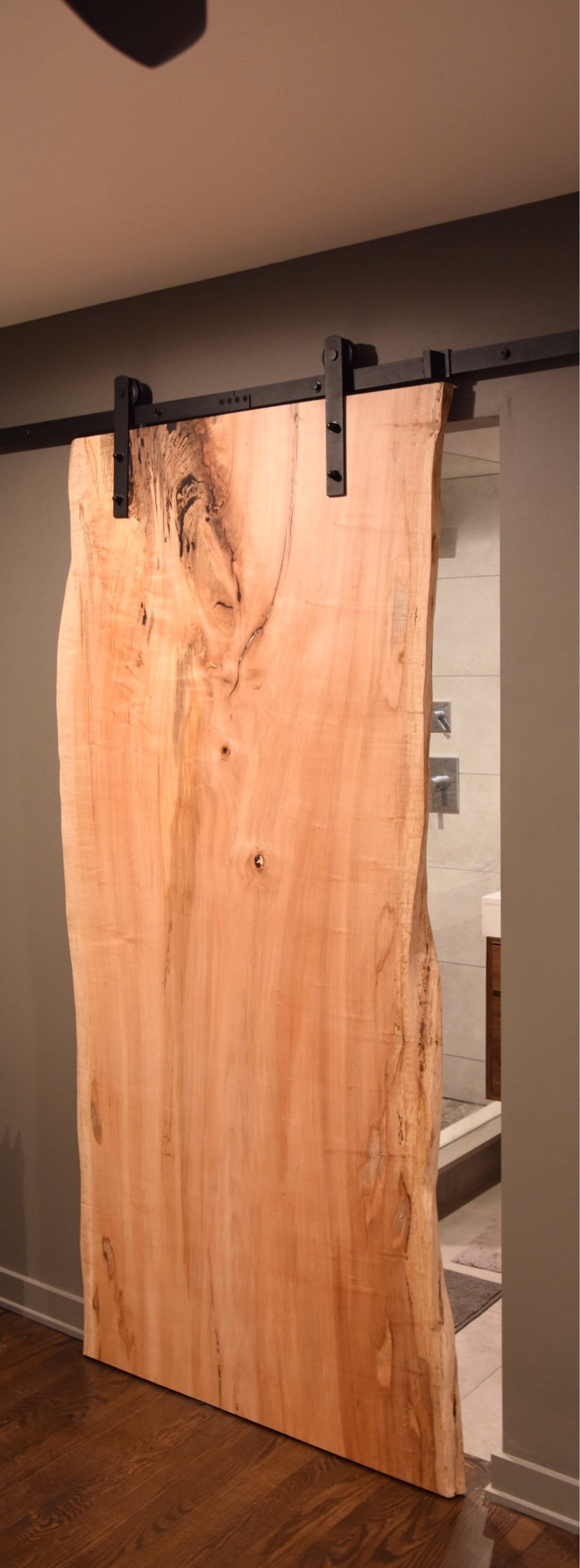 Live Edge Solid Maple Sliding Door