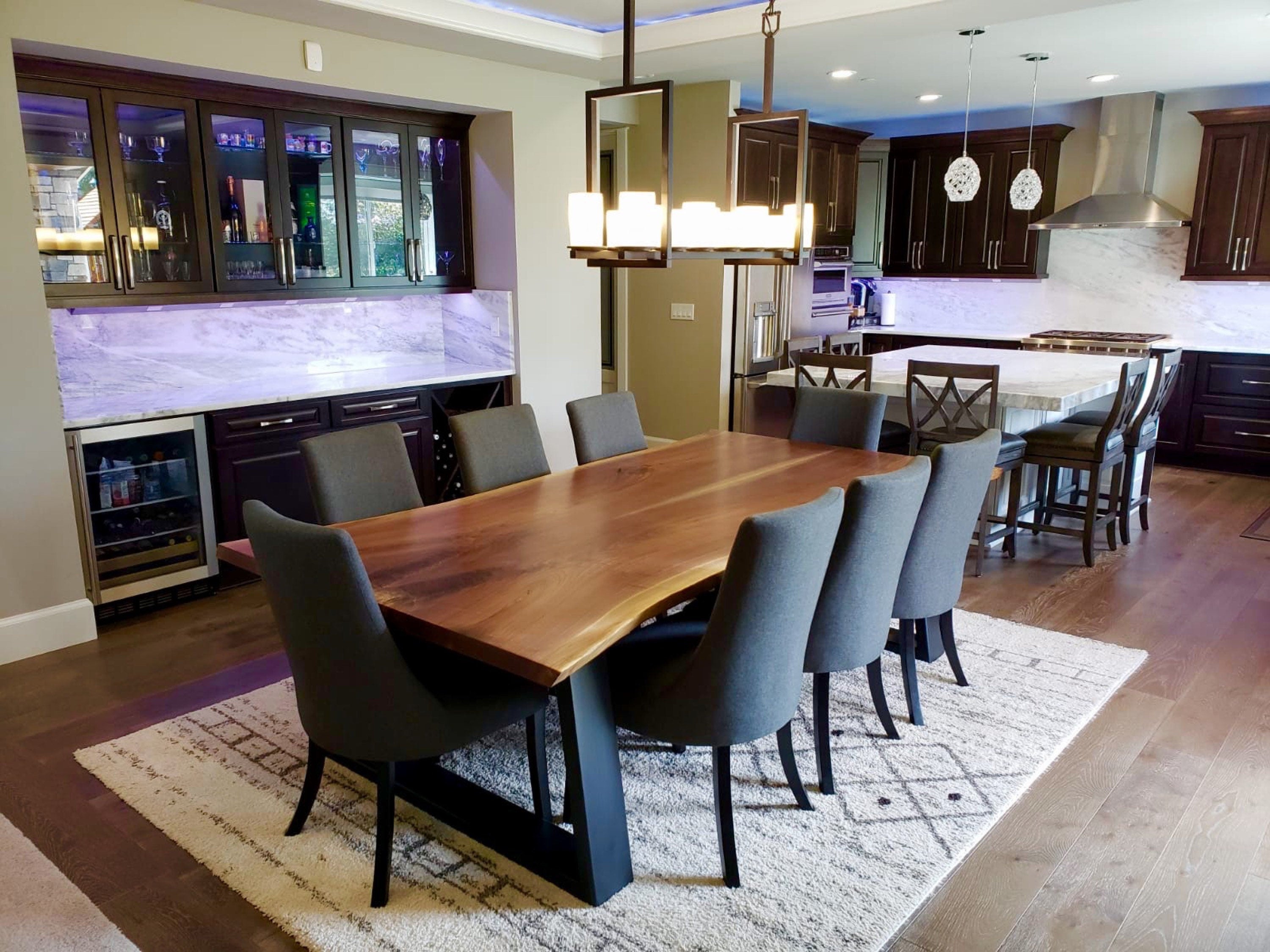 Live Edge Dining Table Book-Matched Black Walnut