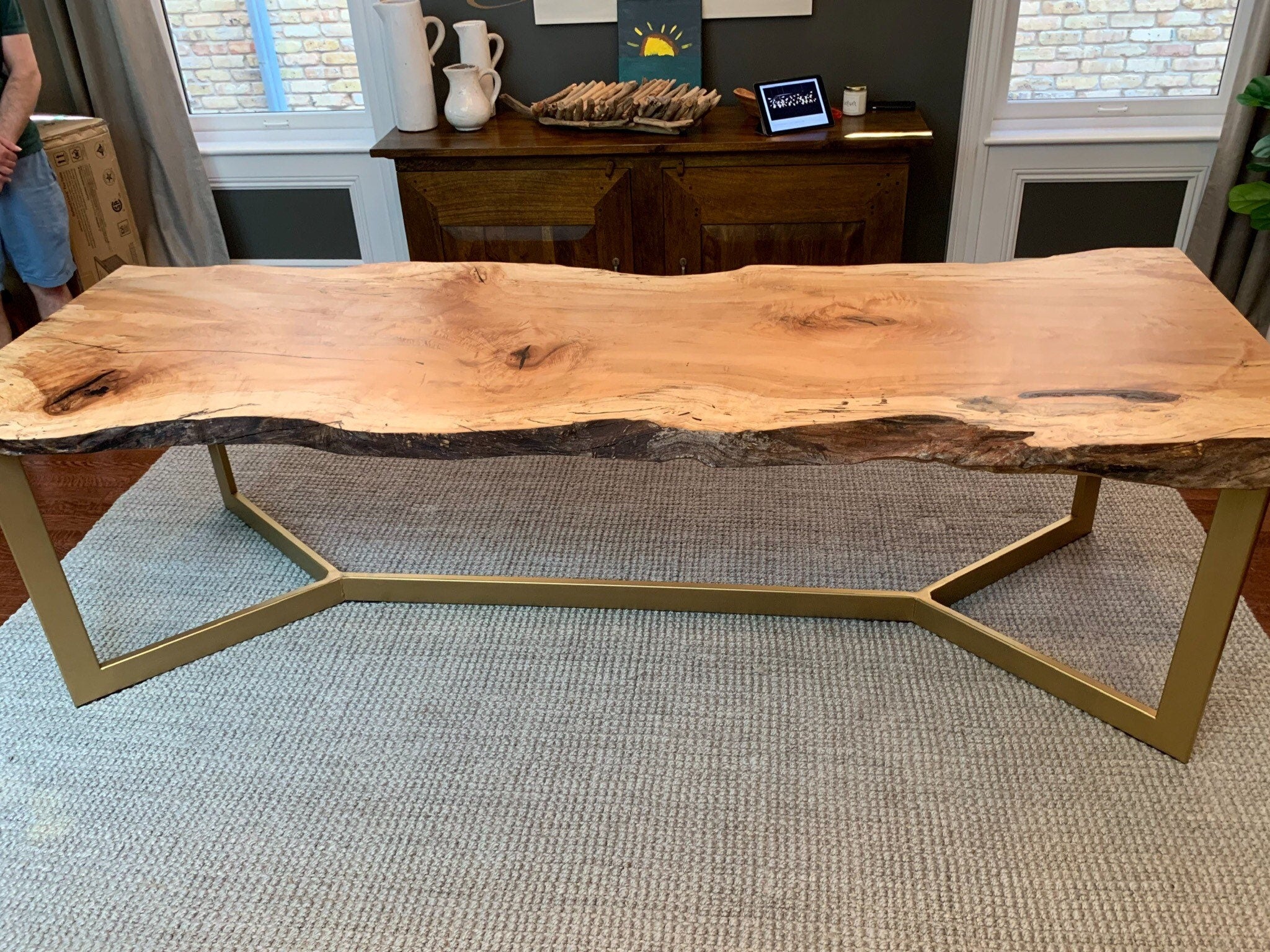 Live Edge Dining Table Spalted Maple Single Slab