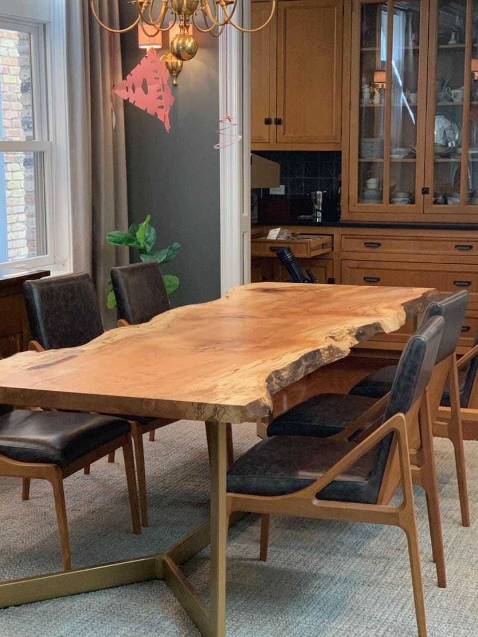 Live Edge Dining Table Spalted Maple Single Slab