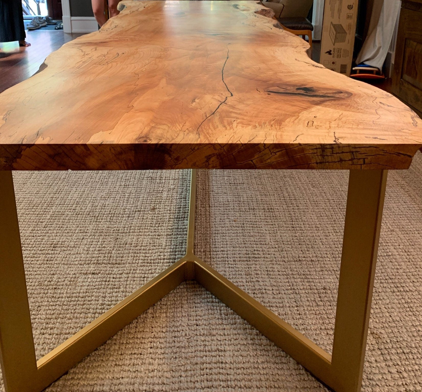 Live Edge Dining Table Spalted Maple Single Slab