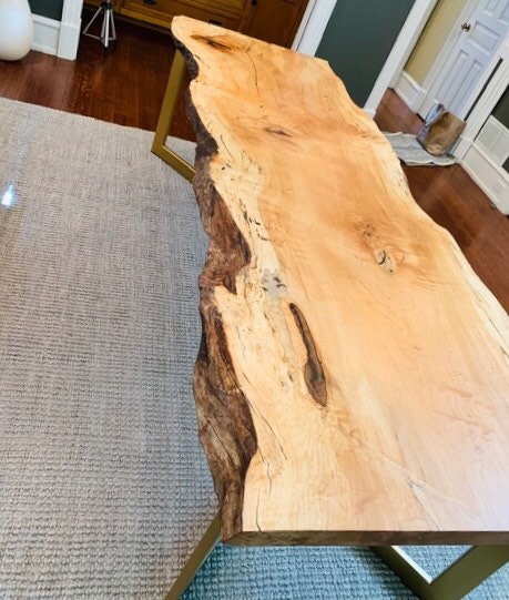 Live Edge Dining Table Spalted Maple Single Slab