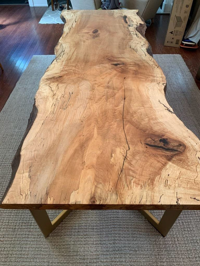 Live Edge Dining Table Spalted Maple Single Slab