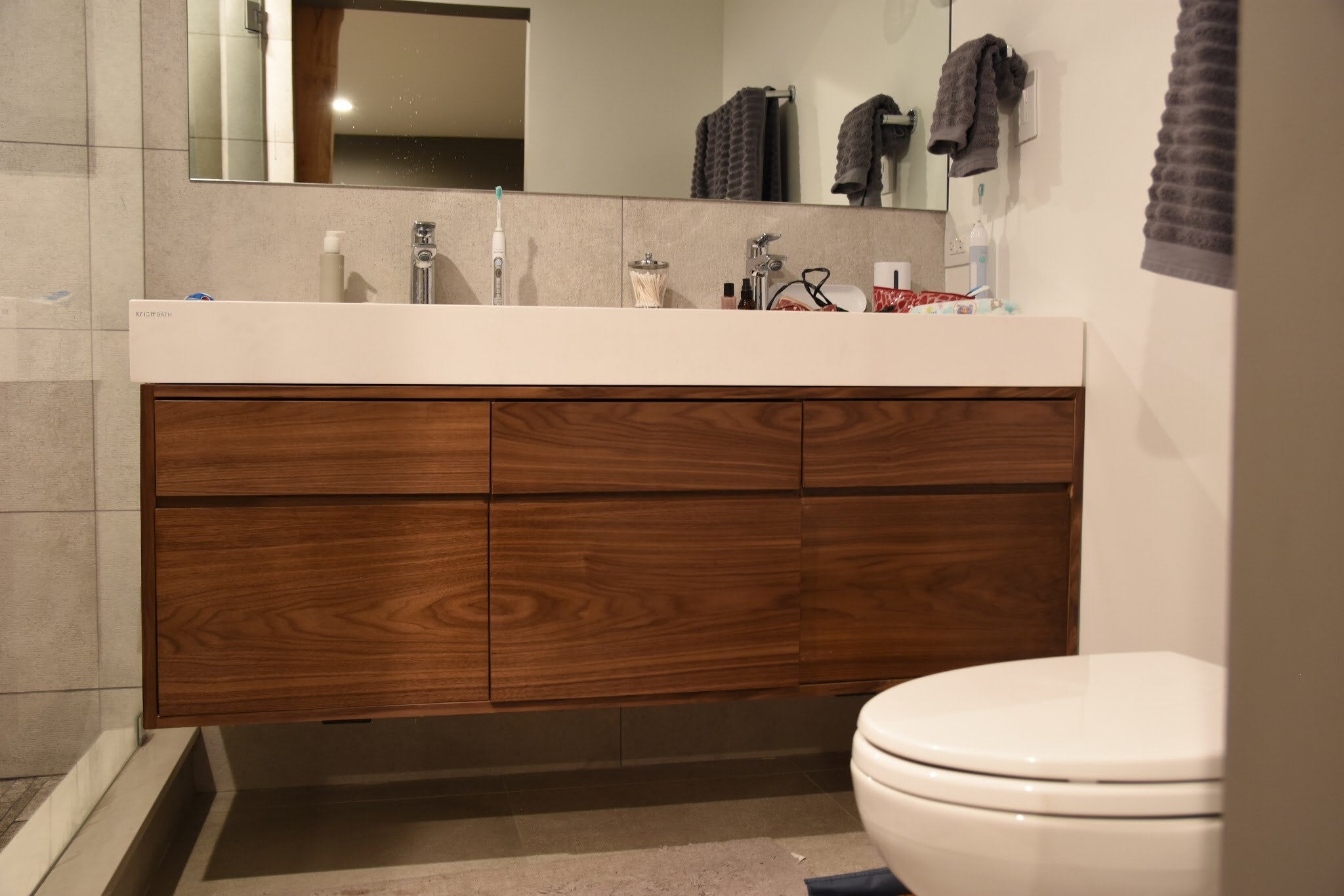 Product image 2: Black Walnut Floating Bathroom Vanity 1