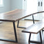 Live Edge Claro Walnut Single Slab Dining Table with Bench