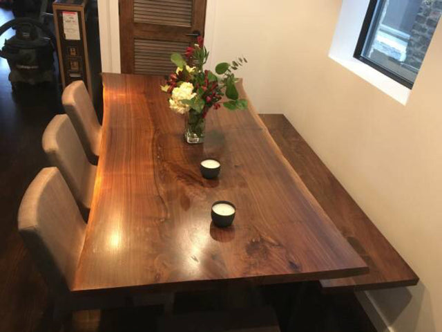 Live Edge Dining Table Book-Matched Black Walnut