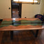 Handmade Black Walnut Live Edge River Dining Table