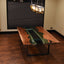 Handmade Black Walnut Live Edge River Dining Table