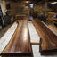 Handmade Black Walnut Live Edge River Kitchen Table with invented glass