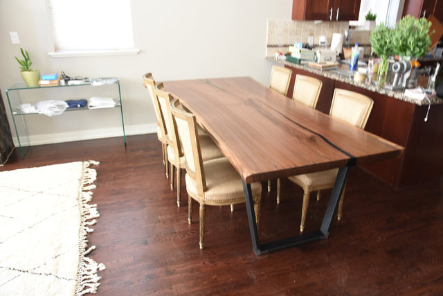 Live Edge Epoxy Dining Table Black Chicago Makers Studio - Chicago