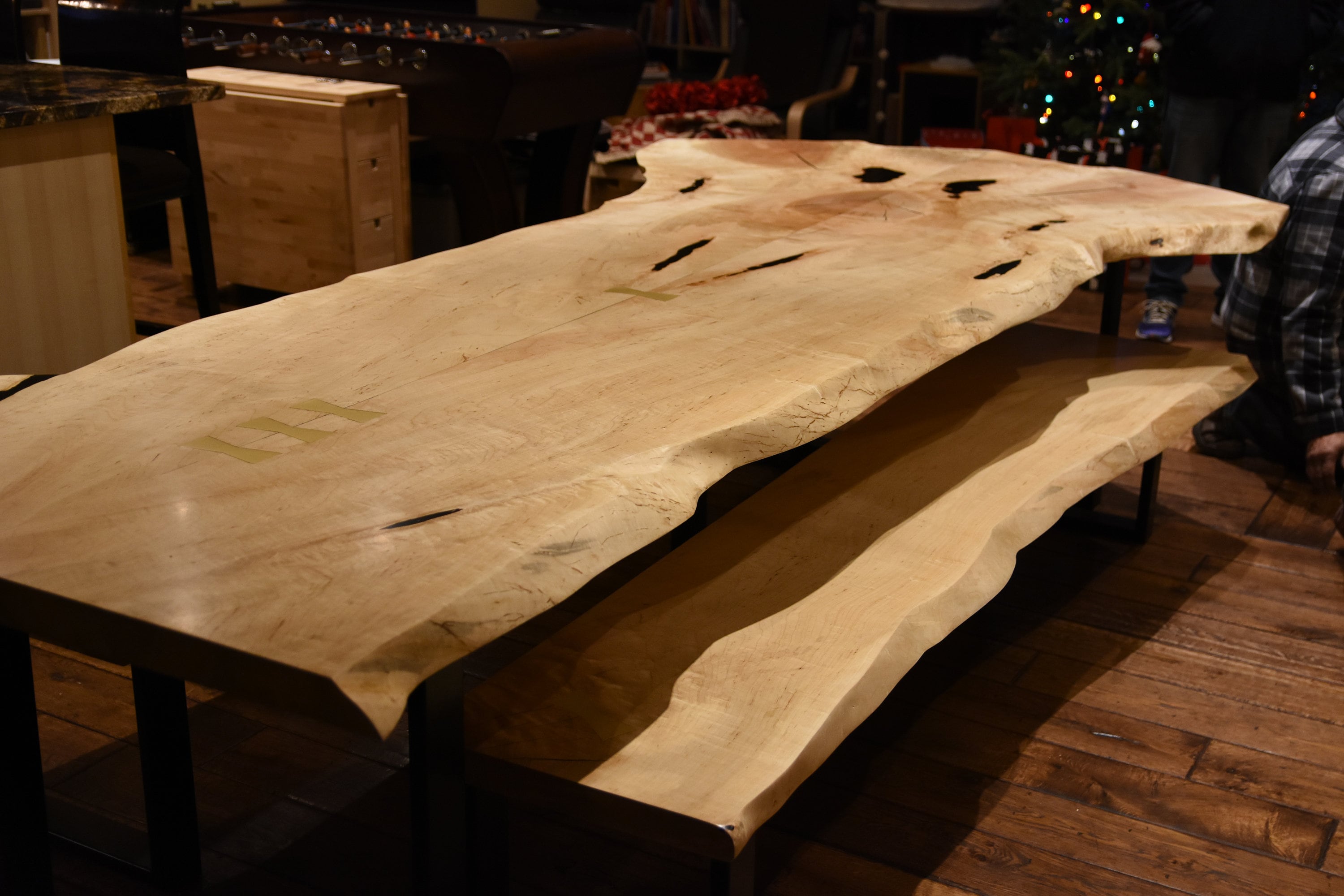 Live edge dining discount table with bench