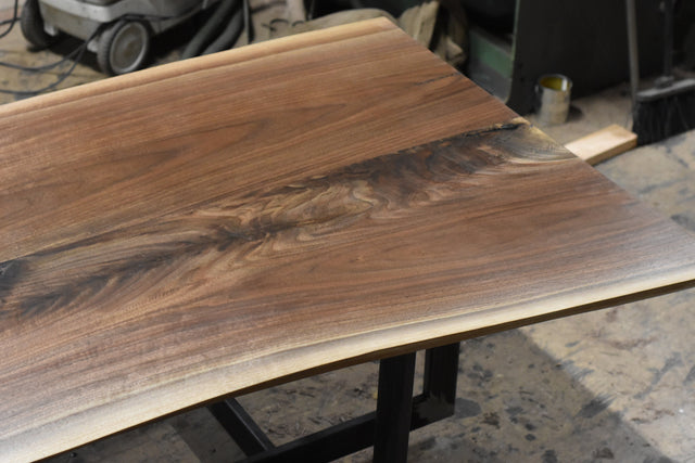 Black Walnut Book-Matched Live Edge Dining Table With Custom Base 1