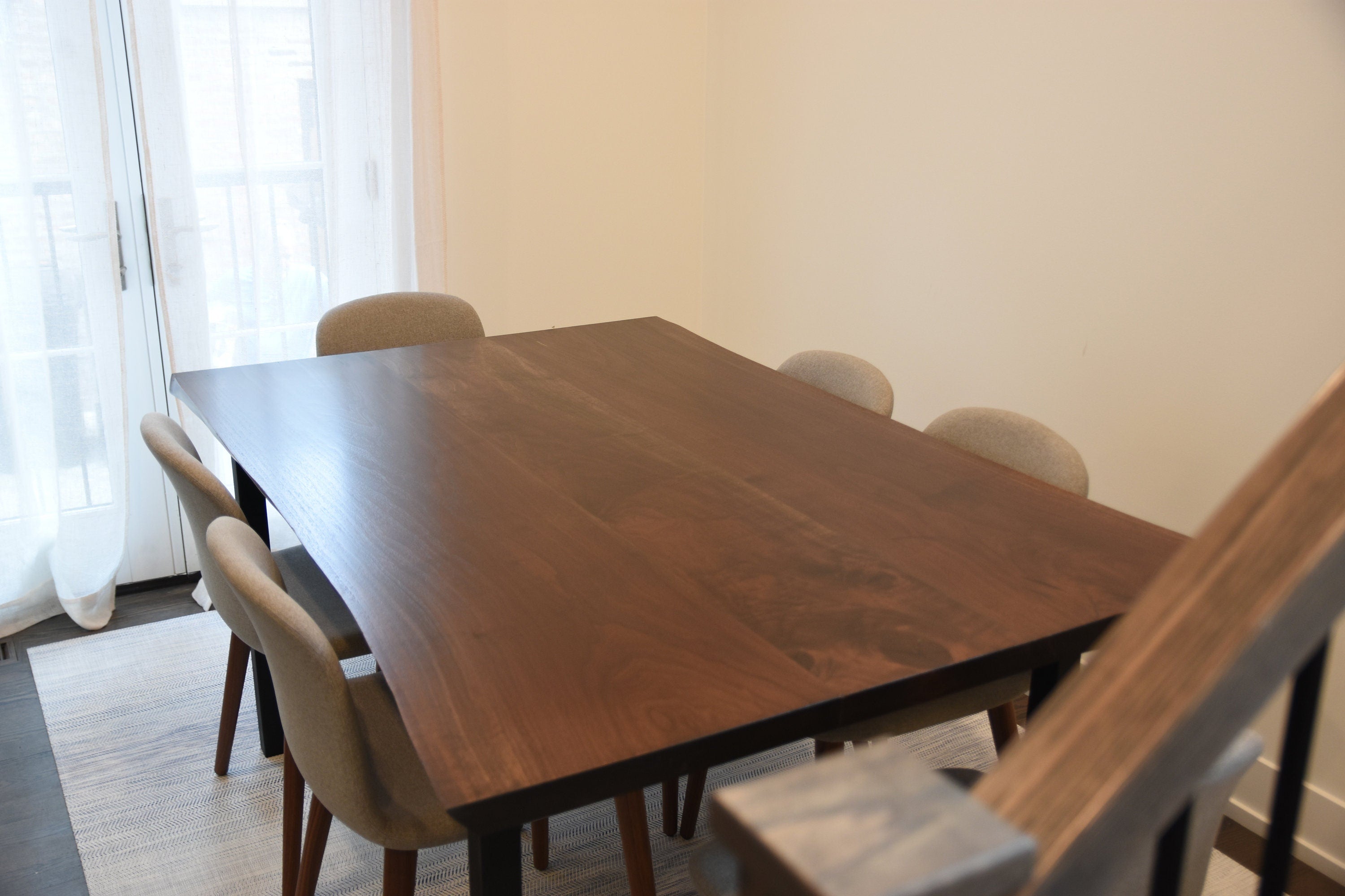 Book Matched Black Walnut Live Edge Dining Table