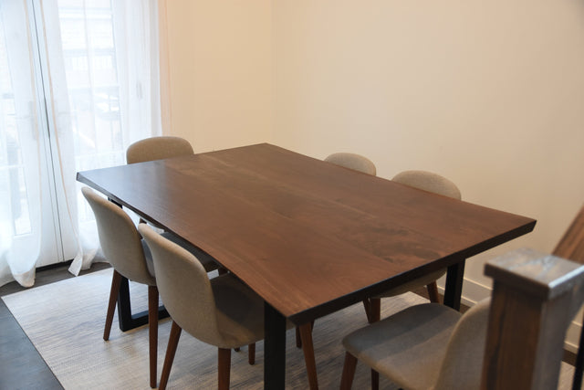 Book Matched Black Walnut Live Edge Dining Table